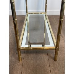 Console en laiton façon faux-bambou