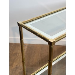 Console en laiton façon faux-bambou