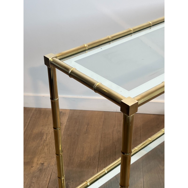 Console en laiton façon faux-bambou