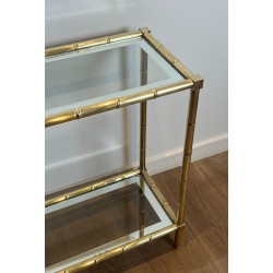 Console en laiton façon faux-bambou