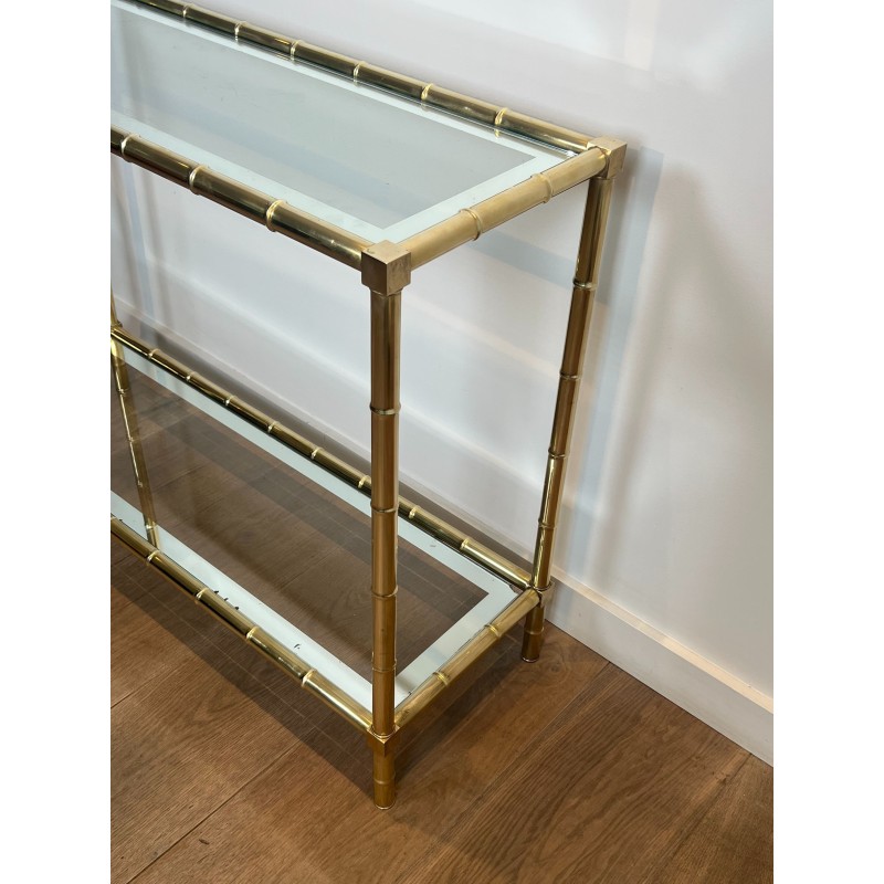 Console en laiton façon faux-bambou