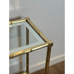 Console en laiton façon faux-bambou