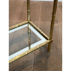 Console en laiton façon faux-bambou