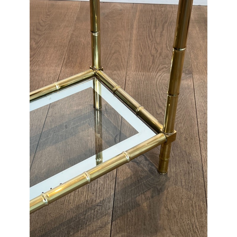 Console en laiton façon faux-bambou