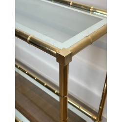 Console en laiton façon faux-bambou