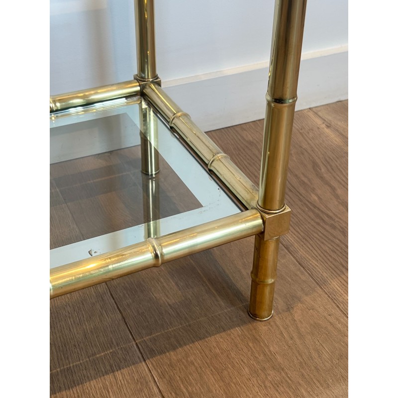 Console en laiton façon faux-bambou