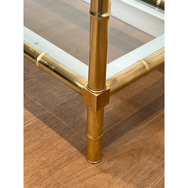 Console en laiton façon faux-bambou