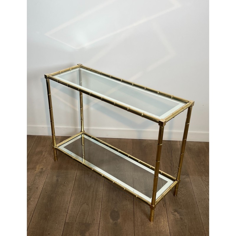 Console en laiton façon faux-bambou