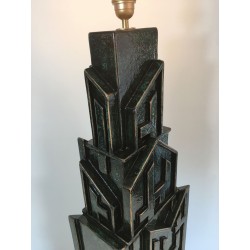 Lampe Brutaliste Bois Patiné, Signée AR-BO, Travail Français, vers 1990