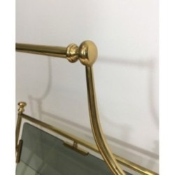 Porte-revues laiton et verres bleutés