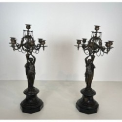 Paire de candélabres en bronze
