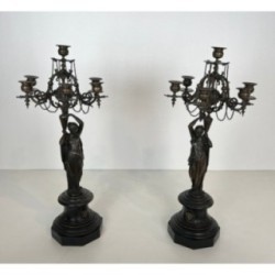Paire de candélabres en bronze