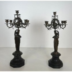 Paire de candélabres en bronze