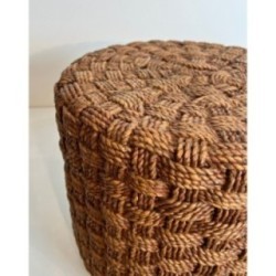 Paire de poufs en corde dlg Audoux-Minet