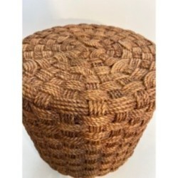 Paire de poufs en corde dlg Audoux-Minet