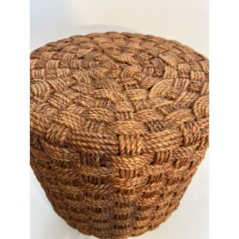 Paire de poufs en corde dlg Audoux-Minet
