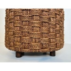 Paire de poufs en corde dlg Audoux-Minet