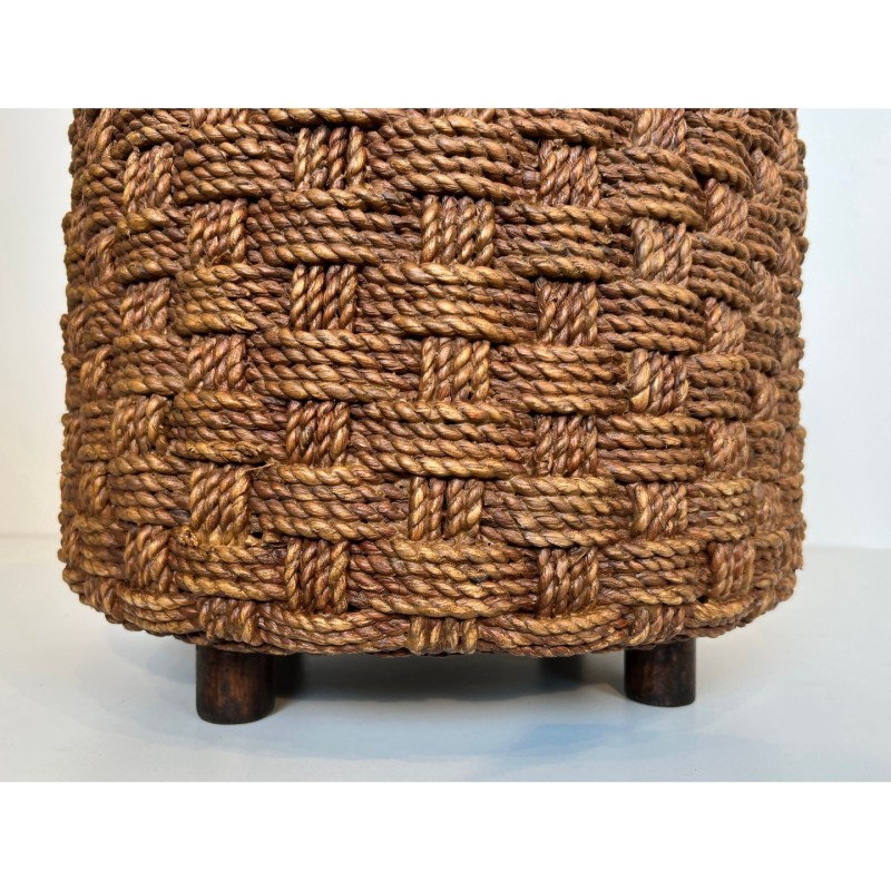 Paire de poufs en corde dlg Audoux-Minet