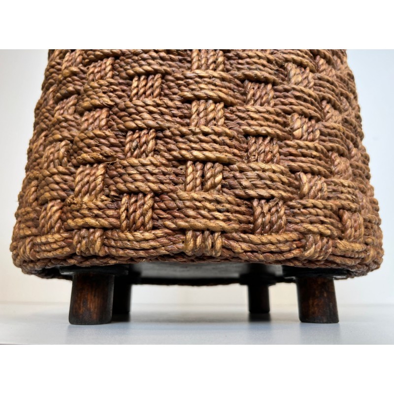 Paire de poufs en corde dlg Audoux-Minet