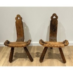 Paire de chaises tripodes de montagne