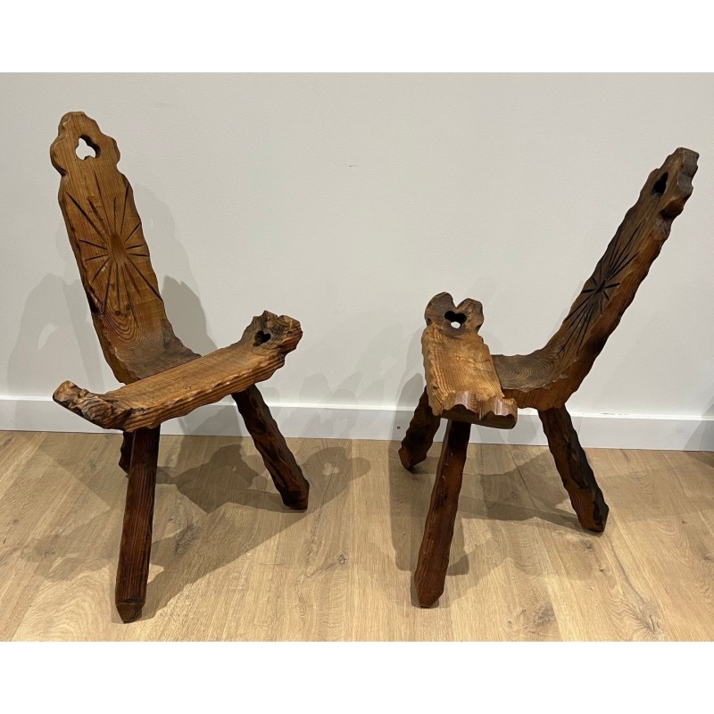 Paire de chaises tripodes de montagne