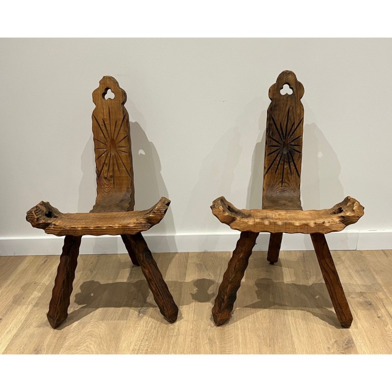 Paire de chaises tripodes de montagne