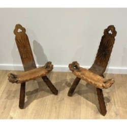 Paire de chaises tripodes de montagne