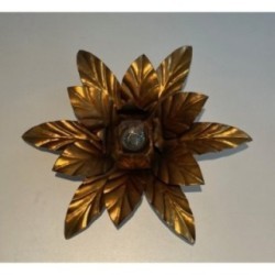 Applique fleur en métal doré
