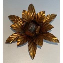 Applique fleur en métal doré