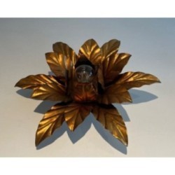 Applique fleur en métal doré