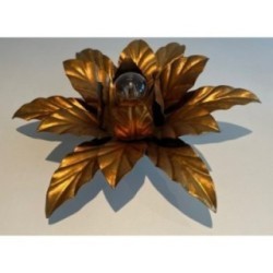 Applique fleur en métal doré