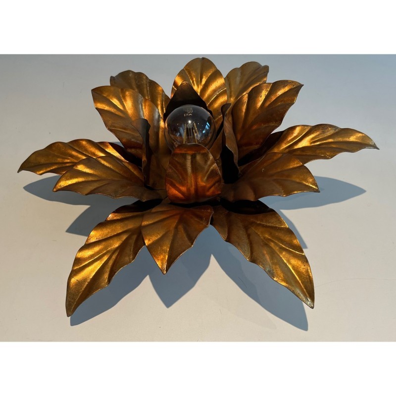 Applique fleur en métal doré