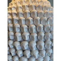 Paire de Grandes Lampes Céramique Blanche, Travail Français, vers 1970