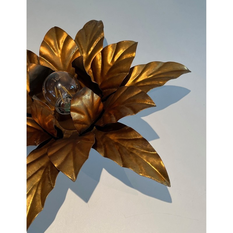 Applique fleur en métal doré