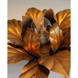 Applique fleur en métal doré