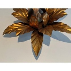 Applique fleur en métal doré
