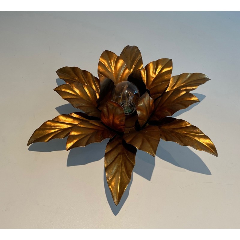 Applique fleur en métal doré