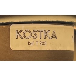 Pair of Yellow Ceramic Table Lamps, Signed Kostka, French Work, circa 1970