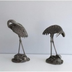 Pair de hérons en métal argenté Maison Baguès