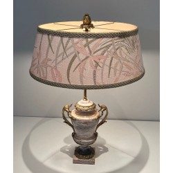 Grande Lampe Marbre et Bronze Style Louis XV, Travail Français, XIXe Siècle