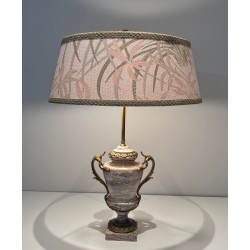 Grande Lampe Marbre et Bronze Style Louis XV, Travail Français, XIXe Siècle