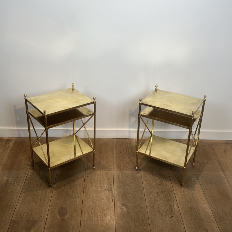 Paire de Bouts de Canapé Maison Jansen Laiton 1940 - Maison Barrois