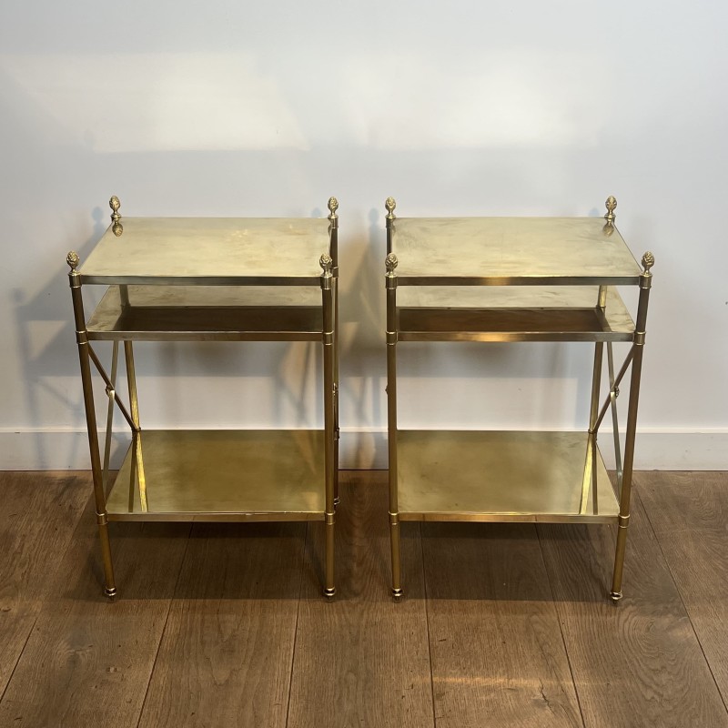 Paire de Bouts de Canapé Maison Jansen Laiton 1940 - Maison Barrois