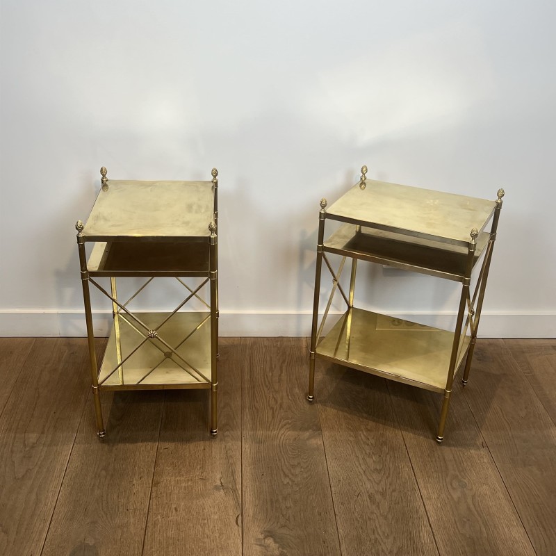 Paire de Bouts de Canapé Maison Jansen Laiton 1940 - Maison Barrois