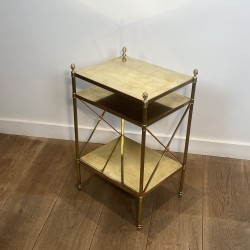 Pair of Brass Side Tables Maison Jansen 1940 - Maison Barrois
