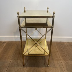 Pair of Brass Side Tables Maison Jansen 1940 - Maison Barrois