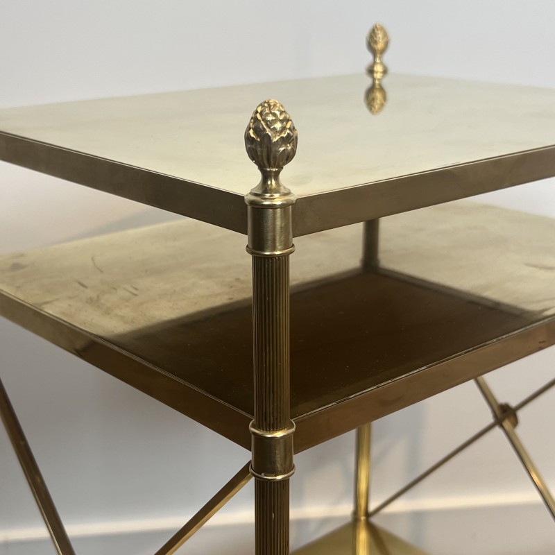 Pair of Brass Side Tables Maison Jansen 1940 - Maison Barrois