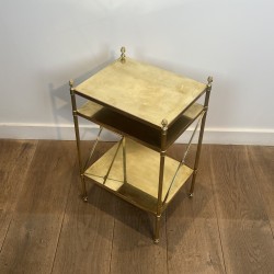Pair of Brass Side Tables Maison Jansen 1940 - Maison Barrois