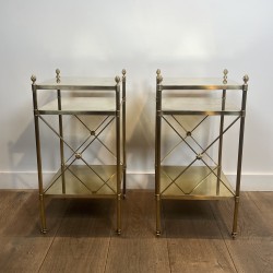 Paire de Bouts de Canapé Maison Jansen Laiton 1940 - Maison Barrois