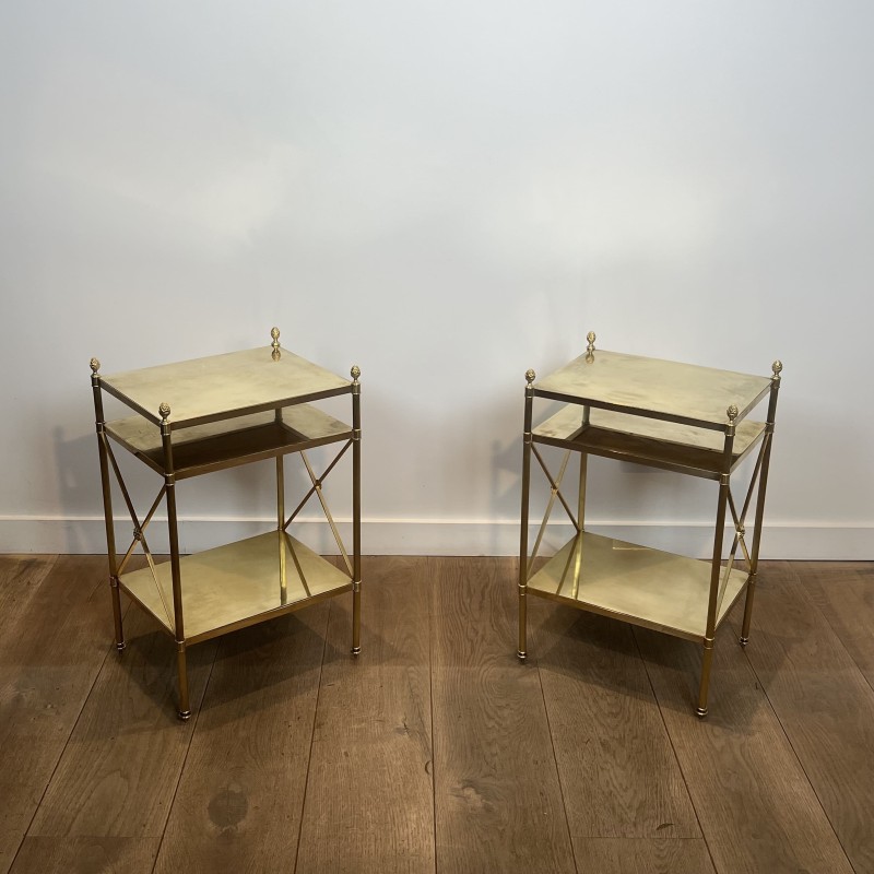 Paire de Bouts de Canapé Maison Jansen Laiton 1940 - Maison Barrois